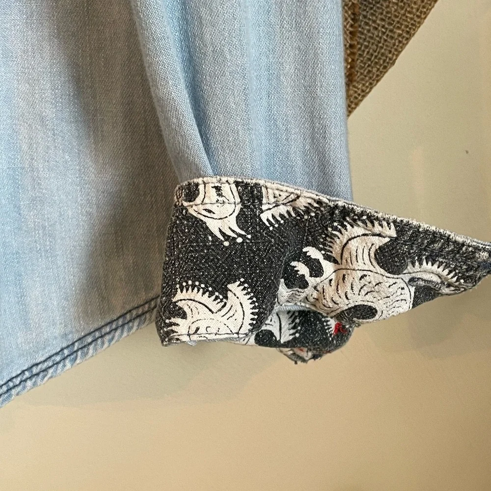 Free People Meet Me In Marta Chambray Denim Shirt - Picture 4 of 6